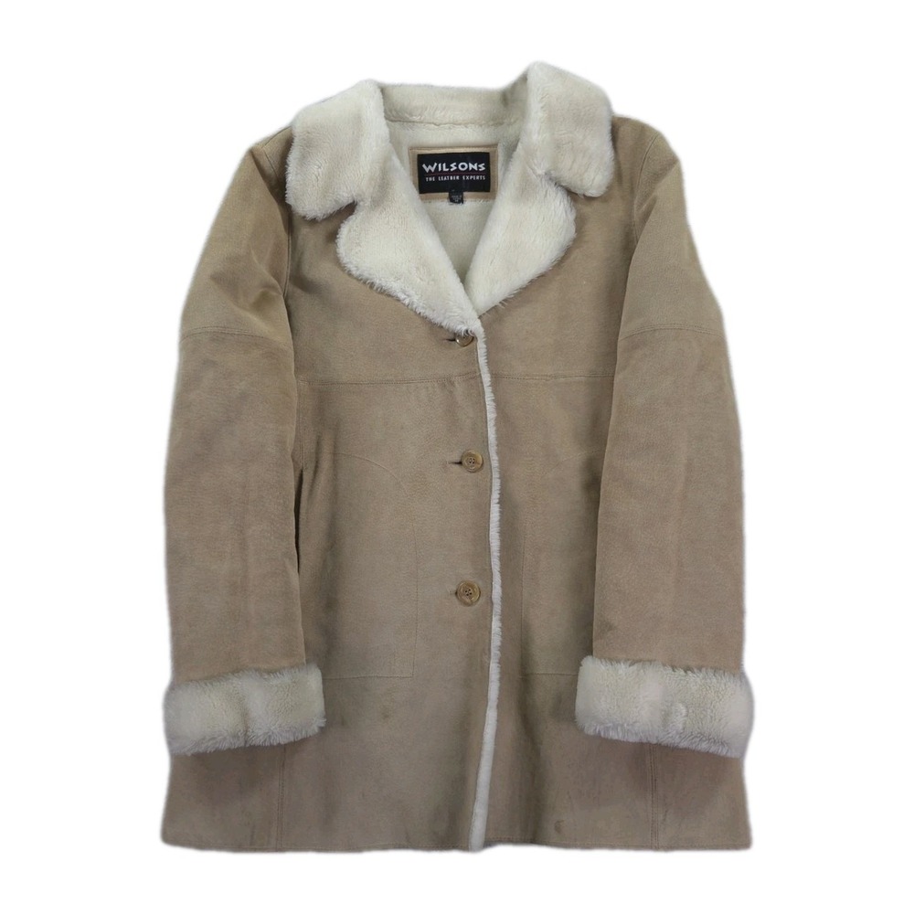 Vintage Wilsons Leather Jacket Penny Lane Womens Medium‎ Fur Lined Tan